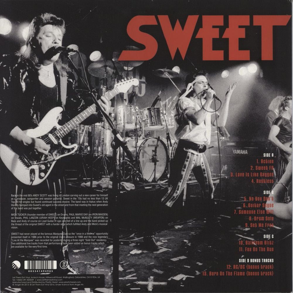 The Sweet Live At The Marquee 1986 - White Vinyl UK 2-LP vinyl record set (Double LP Album) 803341494985
