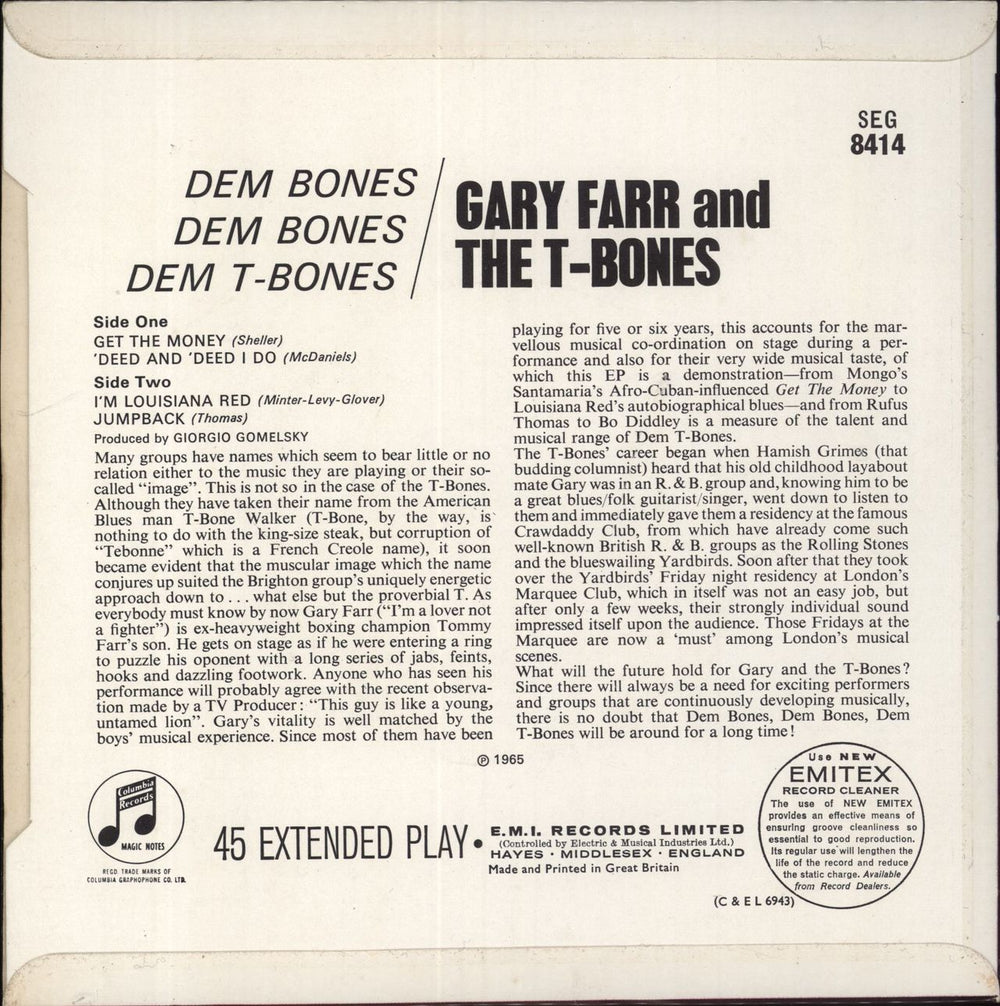 The T-Bones Dem Bones Dem Bones Dem T- Bones EP UK 7" vinyl single (7 inch record / 45)