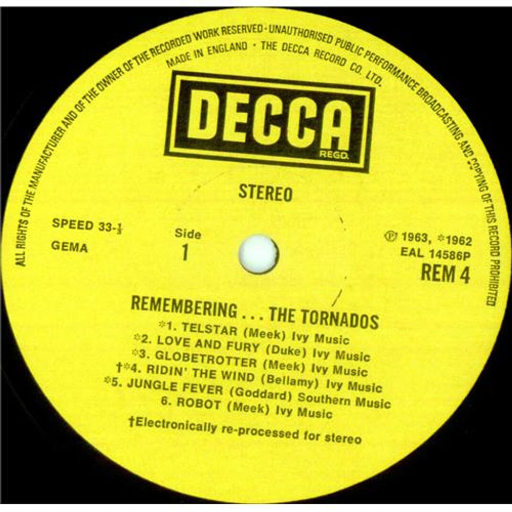 The Tornados Remembering... UK vinyl LP album (LP record) TDOLPRE425450