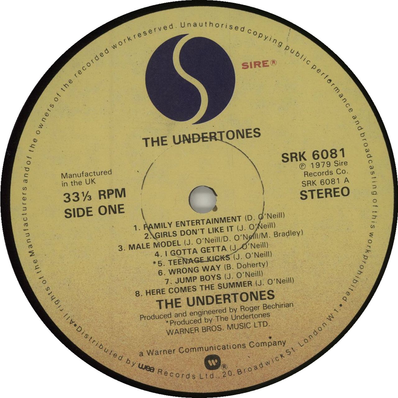 The Undertones The Undertones + Inner UK Vinyl LP — RareVinyl.com
