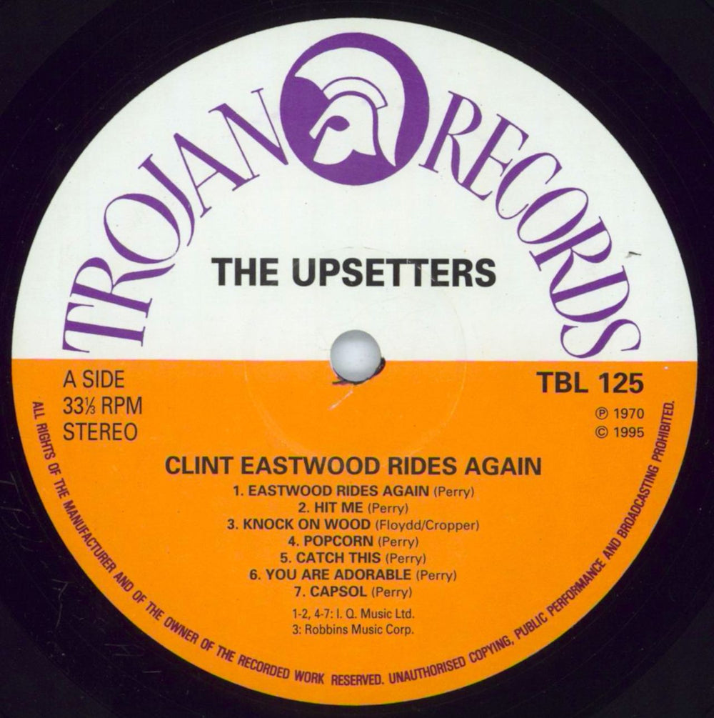 The Upsetters Clint Eastwood Rides Again UK vinyl LP album (LP record) TB8LPCL806104