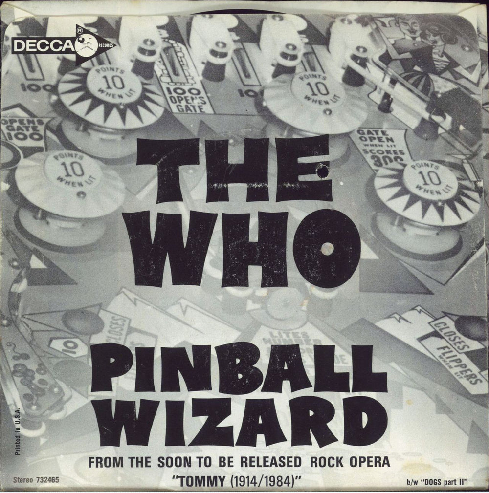 The Who Pinball Wizard + Picture Sleeve US 7" vinyl single (7 inch record / 45)