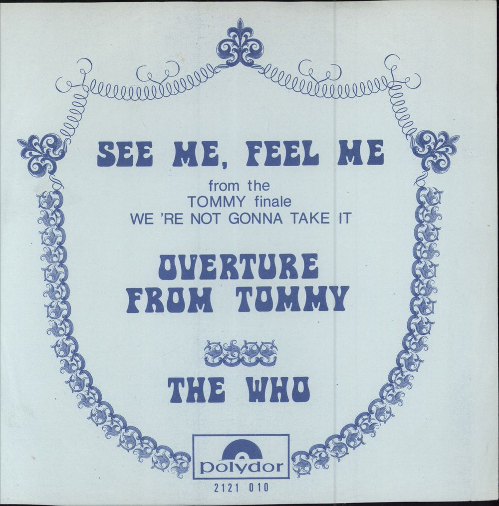 The Who See Me, Feel Me - Blue Insert Belgian 7" vinyl single (7 inch record / 45) 2121010