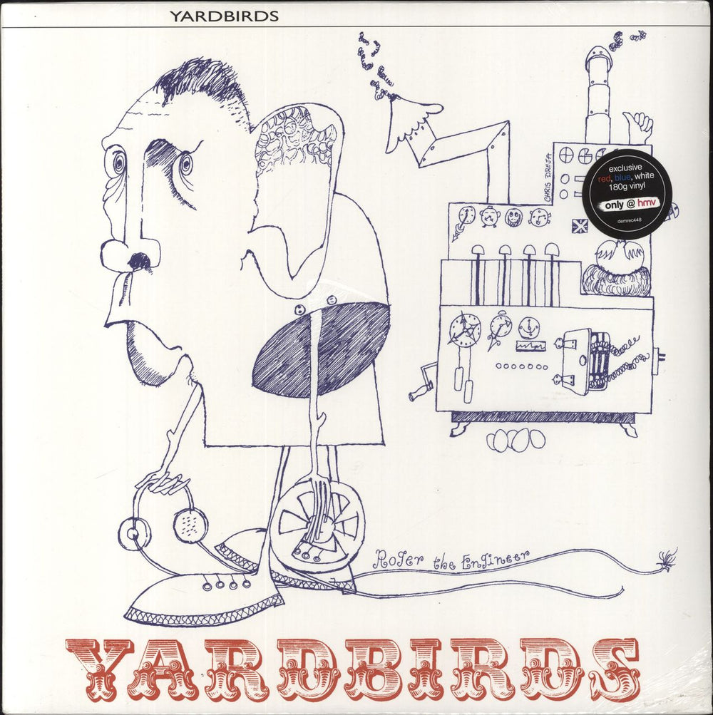 The Yardbirds Roger The Engineer - Red / Blue / White Split Vinyl - Sealed UK vinyl LP album (LP record) DEMREC448