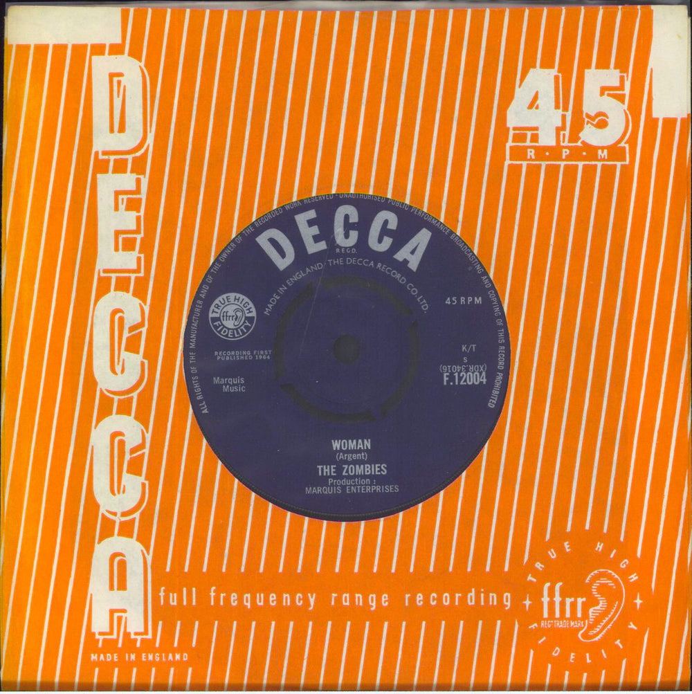 The Zombies Leave Me Be - Label Variant UK 7" vinyl single (7 inch record / 45)