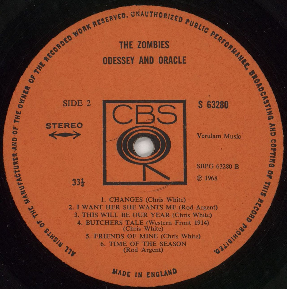 The Zombies Odessey And Oracle - 1st Stereo - EX UK vinyl LP album (LP record)