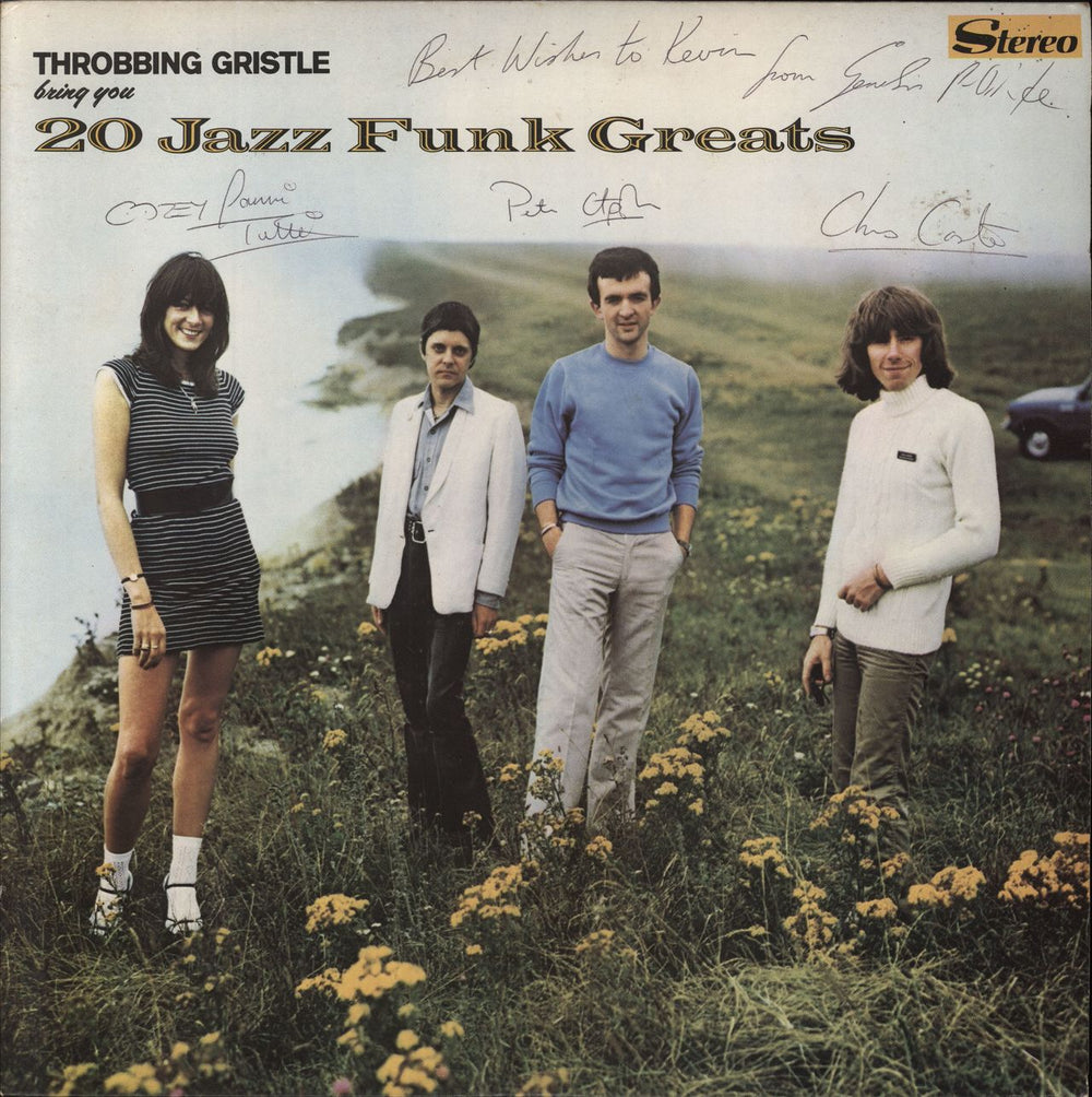 Throbbing Gristle 20 Jazz Funk Greats - Complete - Fully Autographed UK vinyl LP album (LP record) IR0008