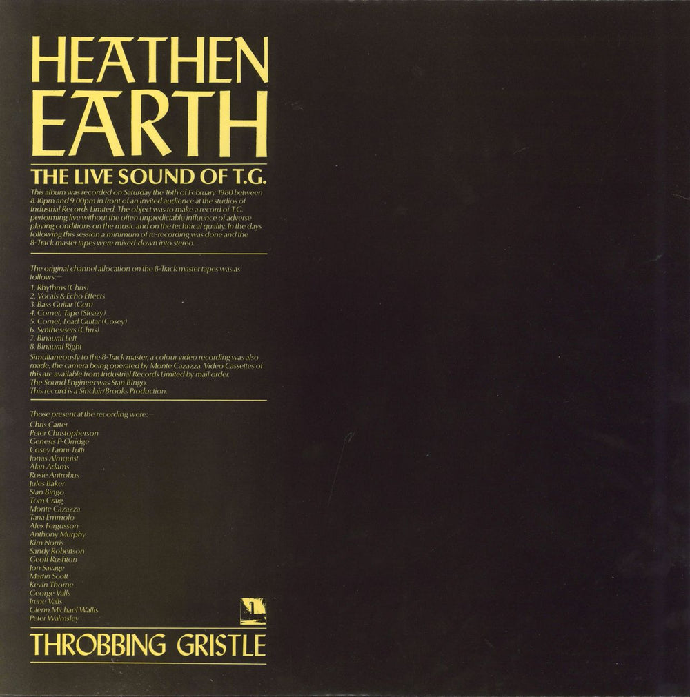 Throbbing Gristle Heathen Earth - 2nd - Autographed UK vinyl LP album (LP record) 1980