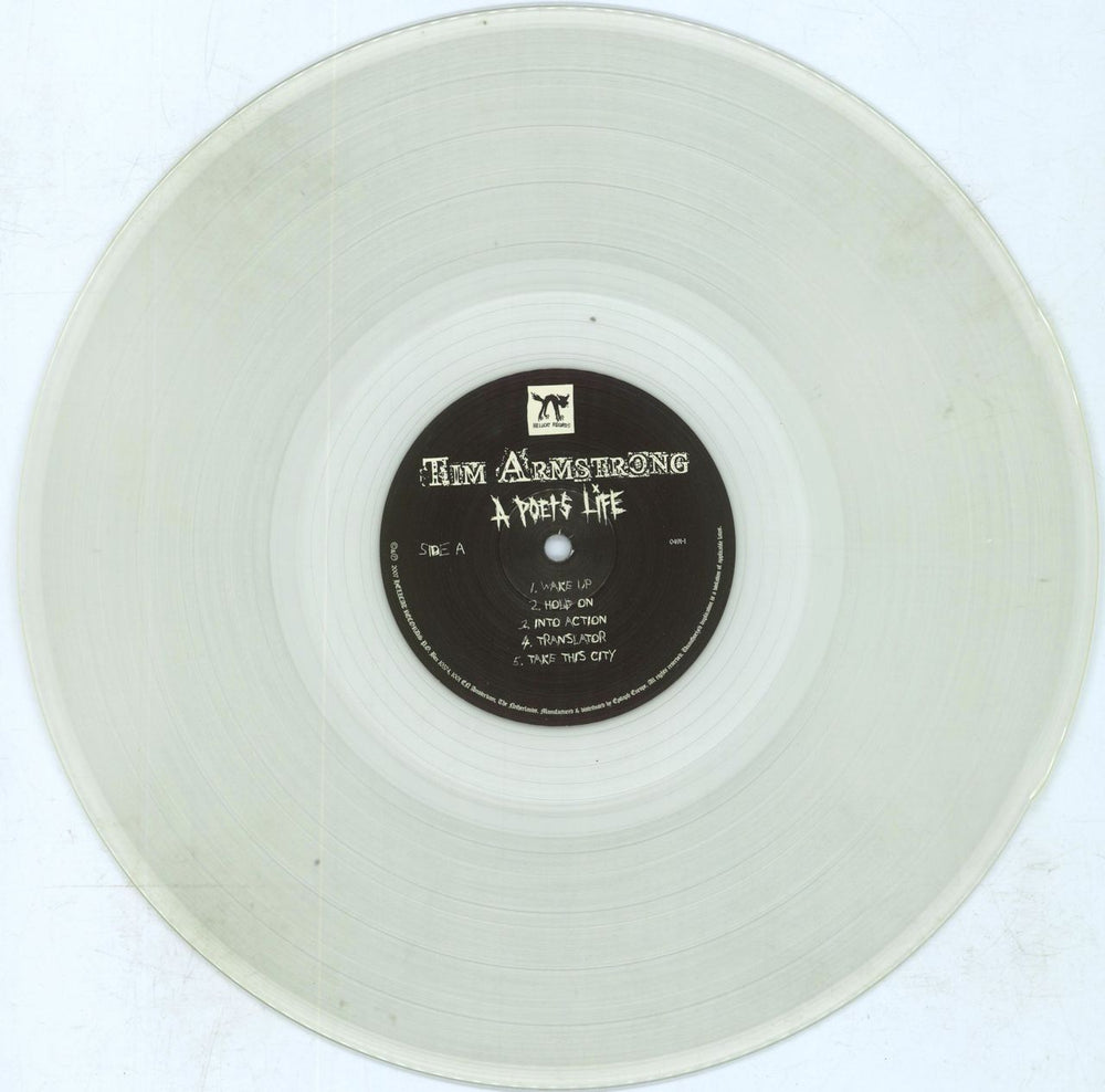 Tim Armstrong A Poet's Life - Milky Clear Vinyl UK vinyl LP album (LP record) TXMLPAP801017