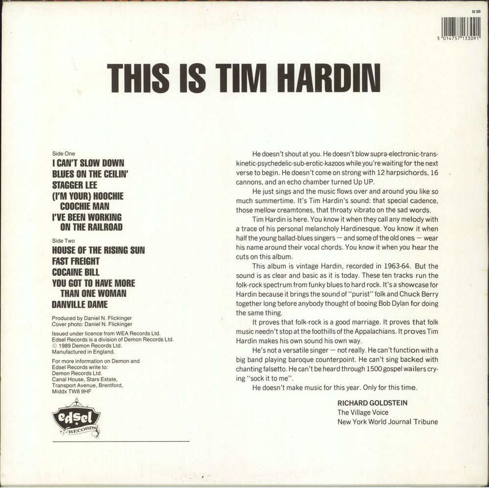 Tim Hardin This Is Tim Hardin UK vinyl LP album (LP record) 5014757133091