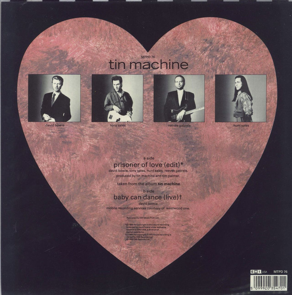 Tin Machine Prisoner Of Love - EX UK shaped picture disc (picture disc vinyl record) 5099920354701