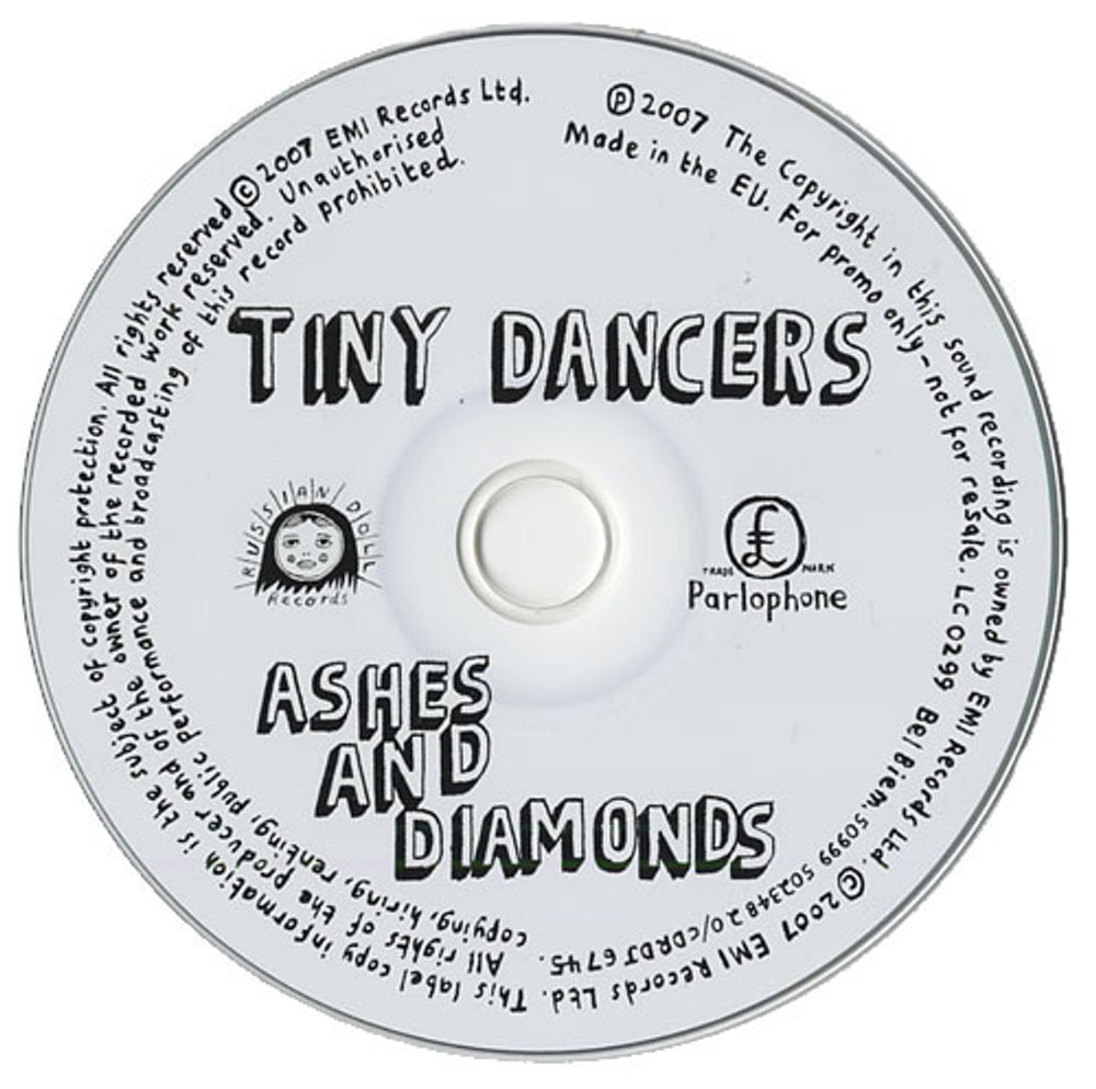 Tiny Dancers Ashes And Diamonds UK Promo CD single (CD5 / 5") CDRDJ6745