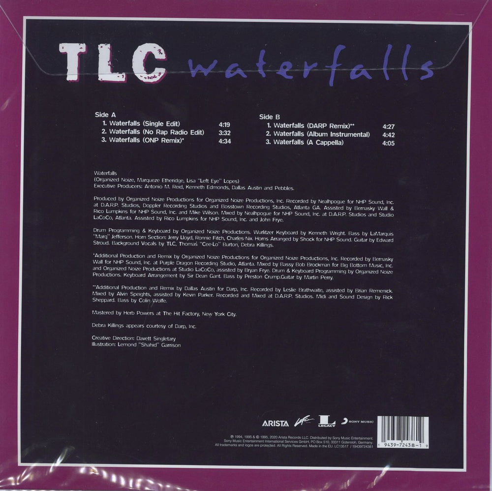 TLC Waterfalls UK 12" vinyl picture disc (12 inch picture record) 194397243819