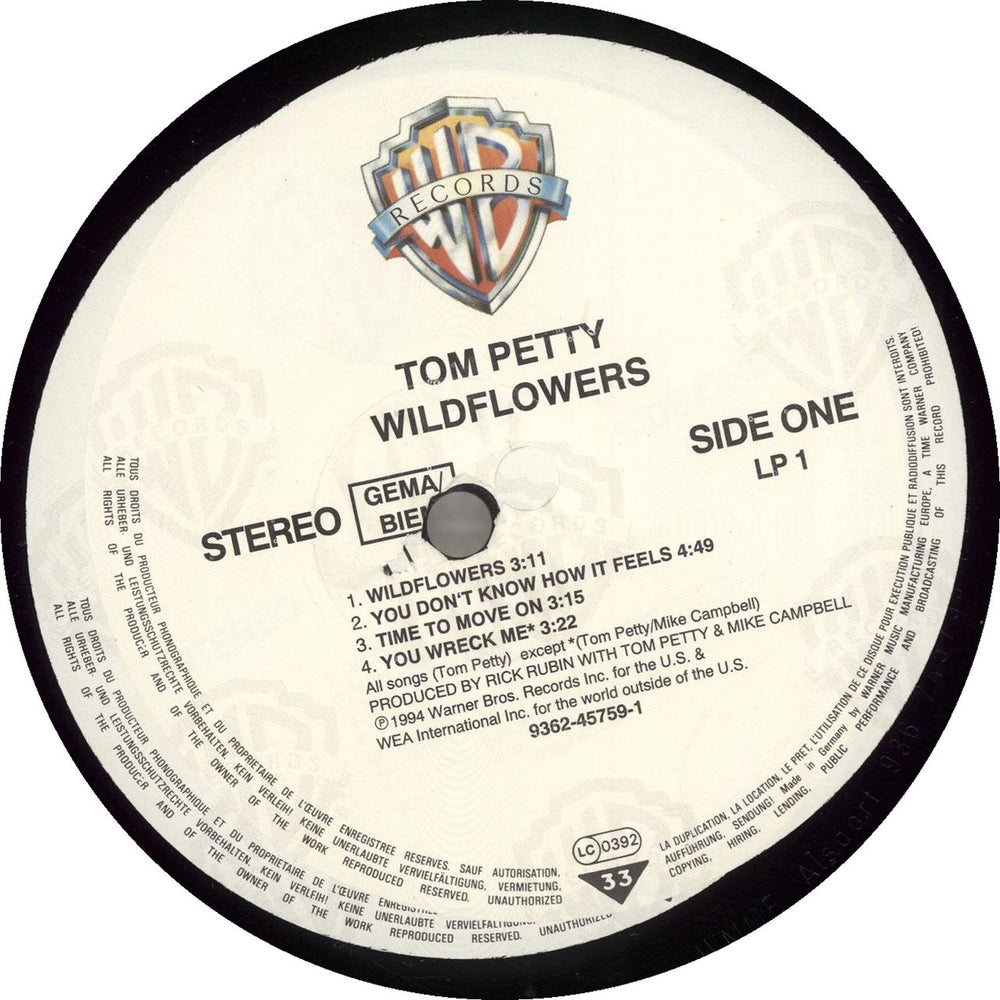 Tom Petty & The Heartbreakers Wildflowers - 1st German 2-LP vinyl record set (Double LP Album) 093624575917