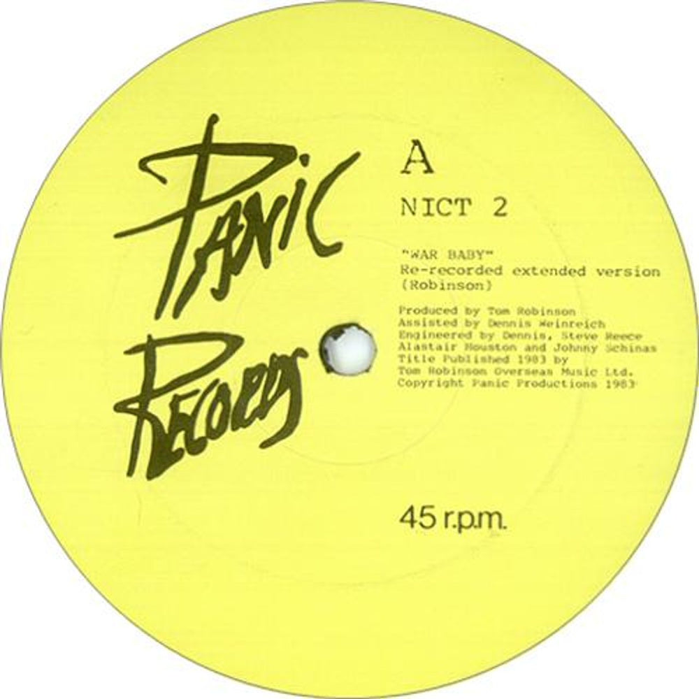 Tom Robinson War Baby UK 12" vinyl single (12 inch record / Maxi-single) NICT2