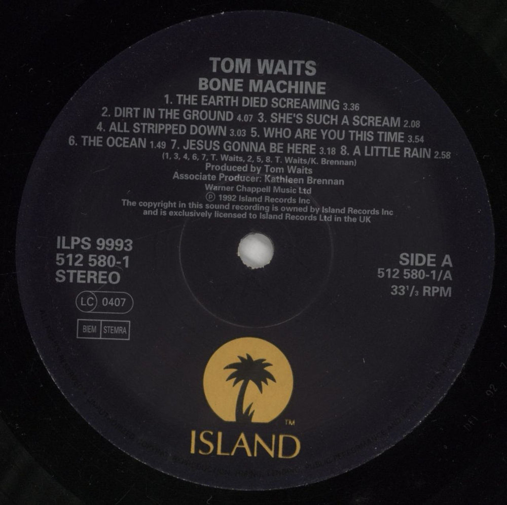 Tom Waits Bone Machine - 1st UK vinyl LP album (LP record) TMWLPBO60511