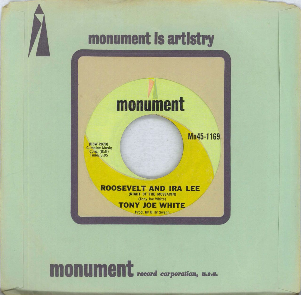 Tony Joe White Roosevelt And Ira Lee (Night Of The Mossacin) US 7" vinyl single (7 inch record / 45)