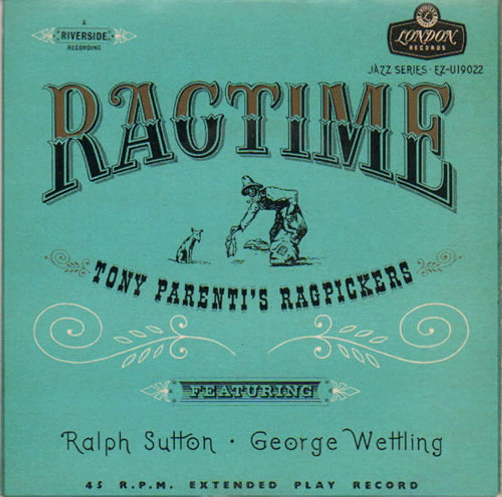 Tony Parenti's Ragpickers Trio Ragtime UK 7" vinyl single (7 inch record / 45) EZ-U19022