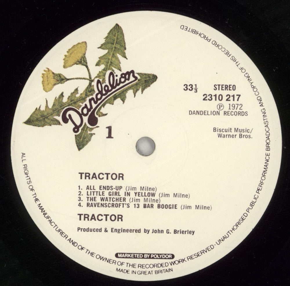 Tractor Tractor - 1st UK vinyl LP album (LP record) TK0LPTR361549