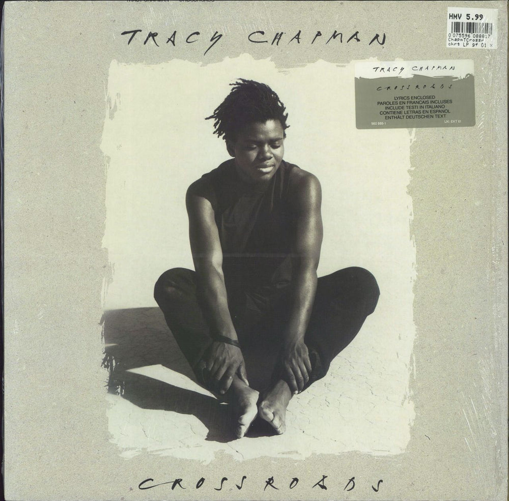 Tracy Chapman Crossroads - Shrink + hype sticker + Lyric Sheet UK vinyl LP album (LP record) EKT61