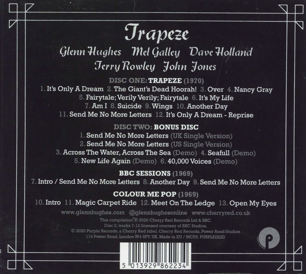 Trapeze Trapeze UK 2 CD album set (Double CD)