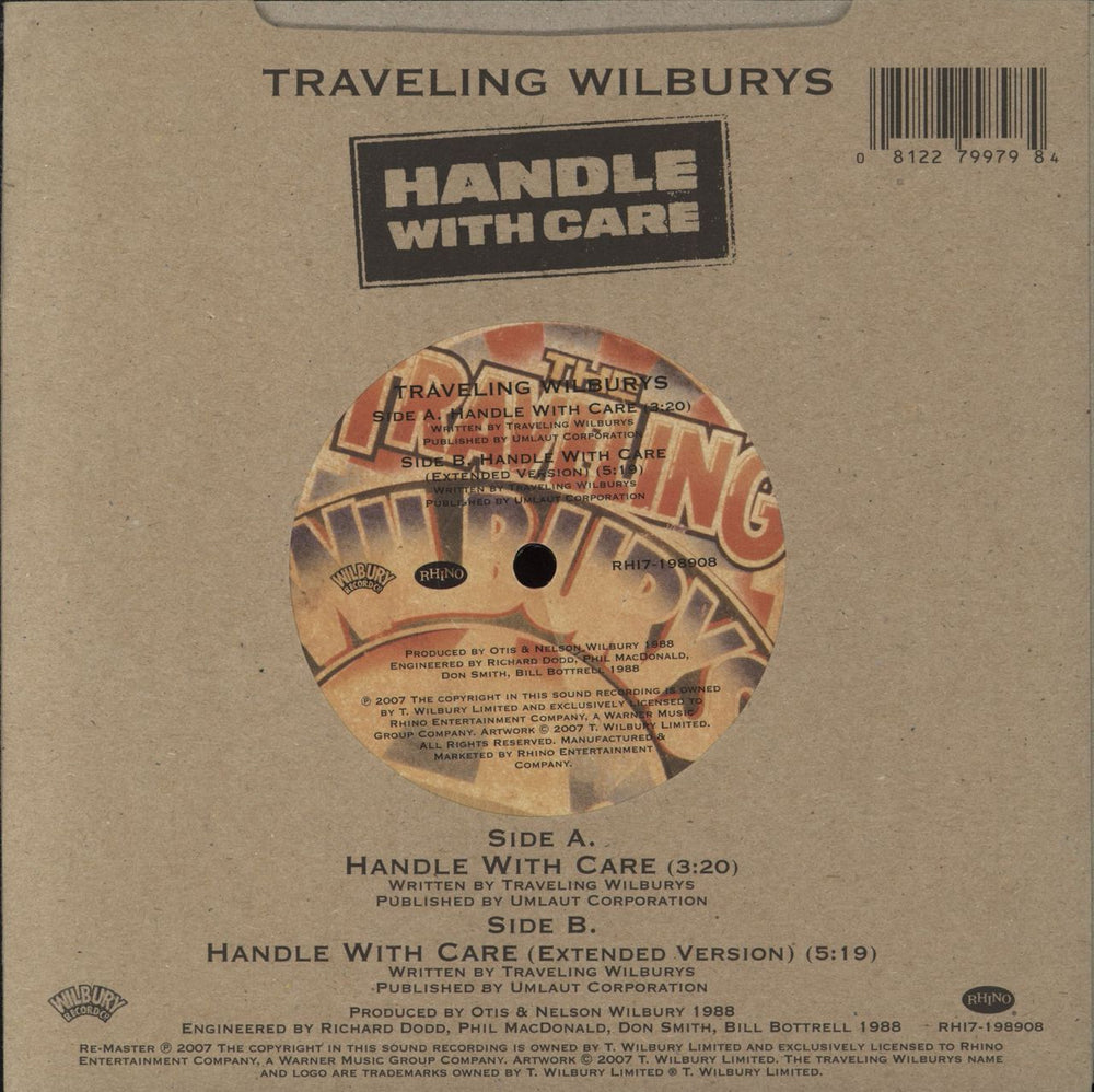 Traveling Wilburys Handle With Care UK 7" vinyl single (7 inch record / 45) 081227997984