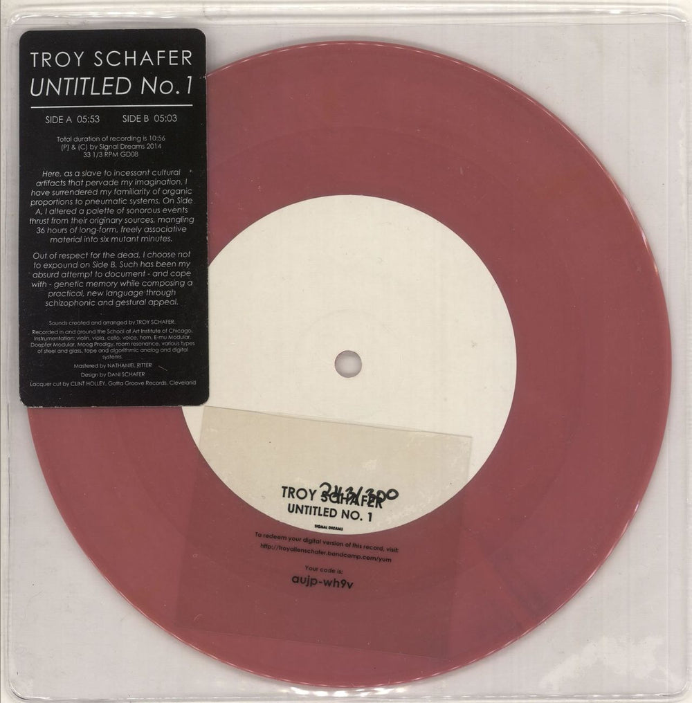 Troy Schafer Untitled No. 1 US 7" vinyl single (7 inch record / 45) GD08