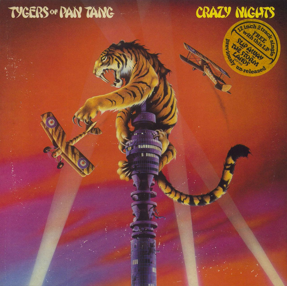 Tygers Of Pan Tang Crazy Nights + 12" - EX UK 2-LP vinyl record set (Double LP Album) MCF3123