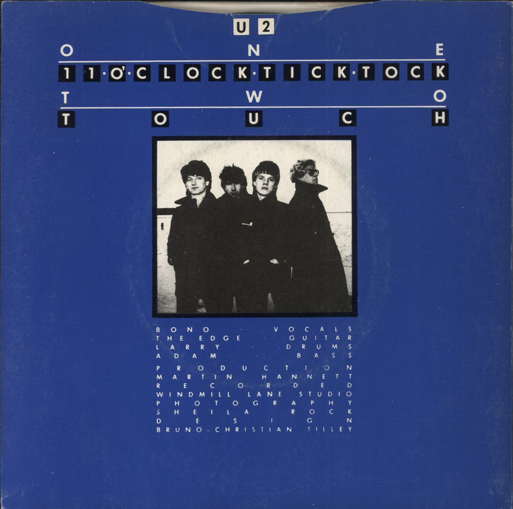 U2 11 O'clock Tick Tock - Sunburst Label - Made In England Irish 7" vinyl single (7 inch record / 45)