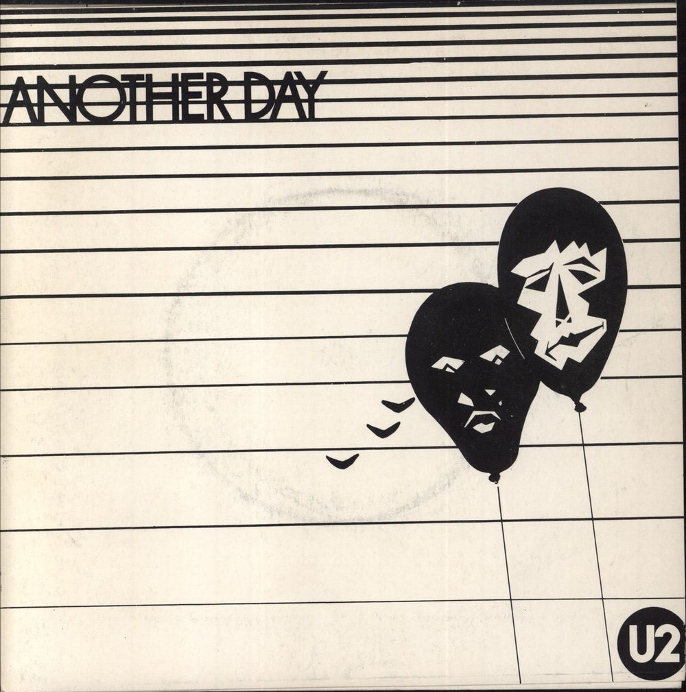 U2 Another Day - 2nd - Sunburst - Black Vinyl Irish 7" vinyl single (7 inch record / 45) CBS8306