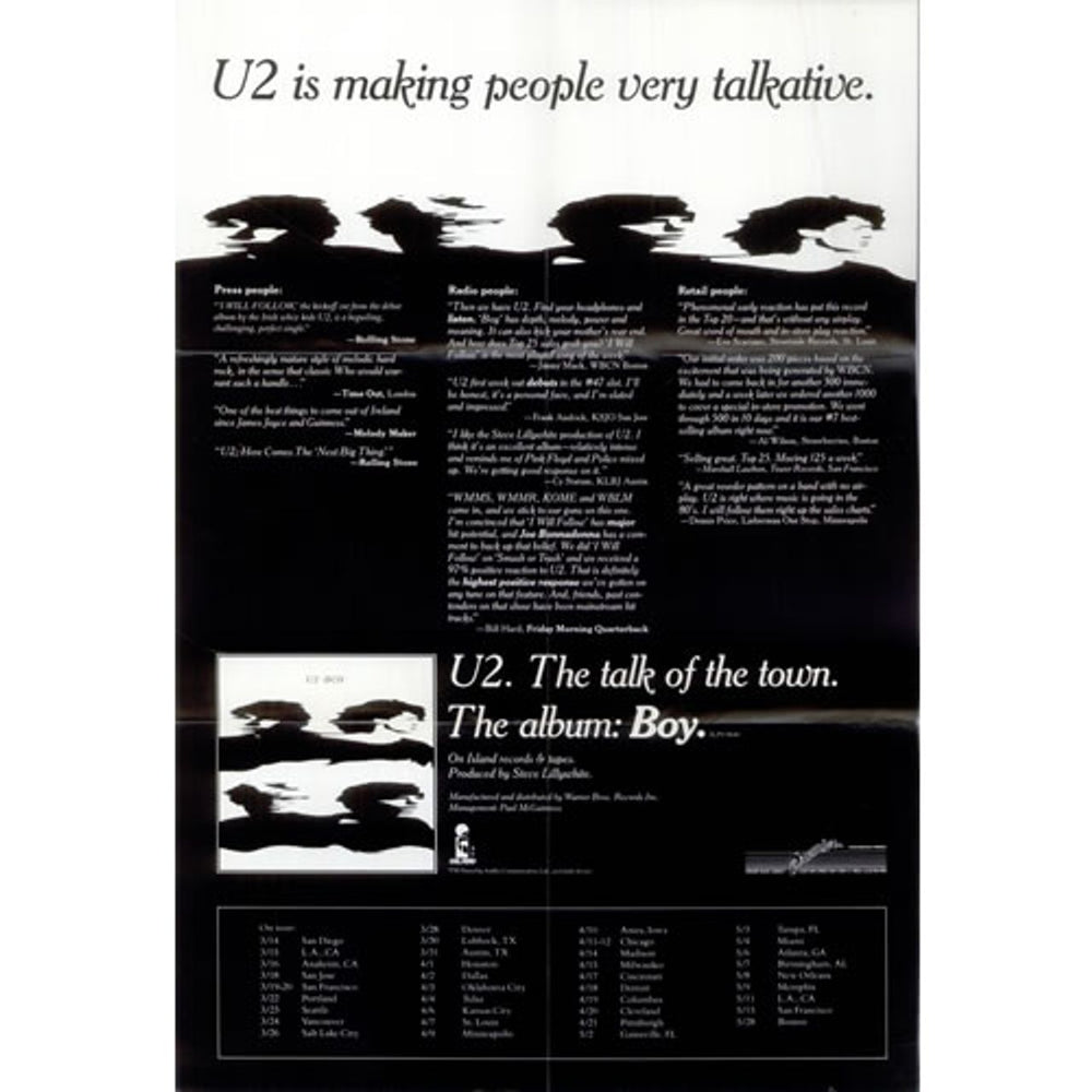 U2 I Will Follow - Poster Sleeve US 7" vinyl single (7 inch record / 45) U-207IW07269