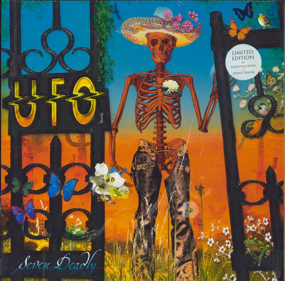 UFO Seven Deadly - Orange Vinyl + Shrink UK 2-LP vinyl record set (Double LP Album) SPV3092512LP