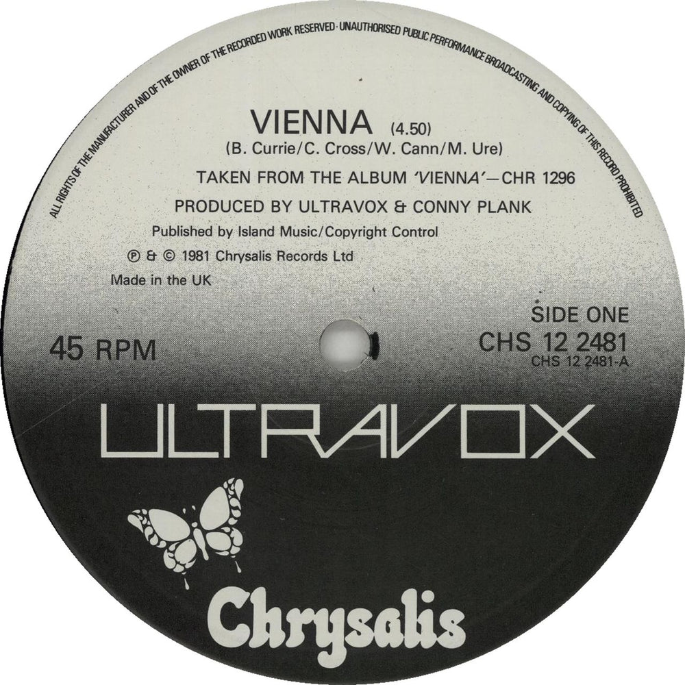 Ultravox Vienna + Sleeve UK 12" vinyl single (12 inch record / Maxi-single) VOX12VI14145