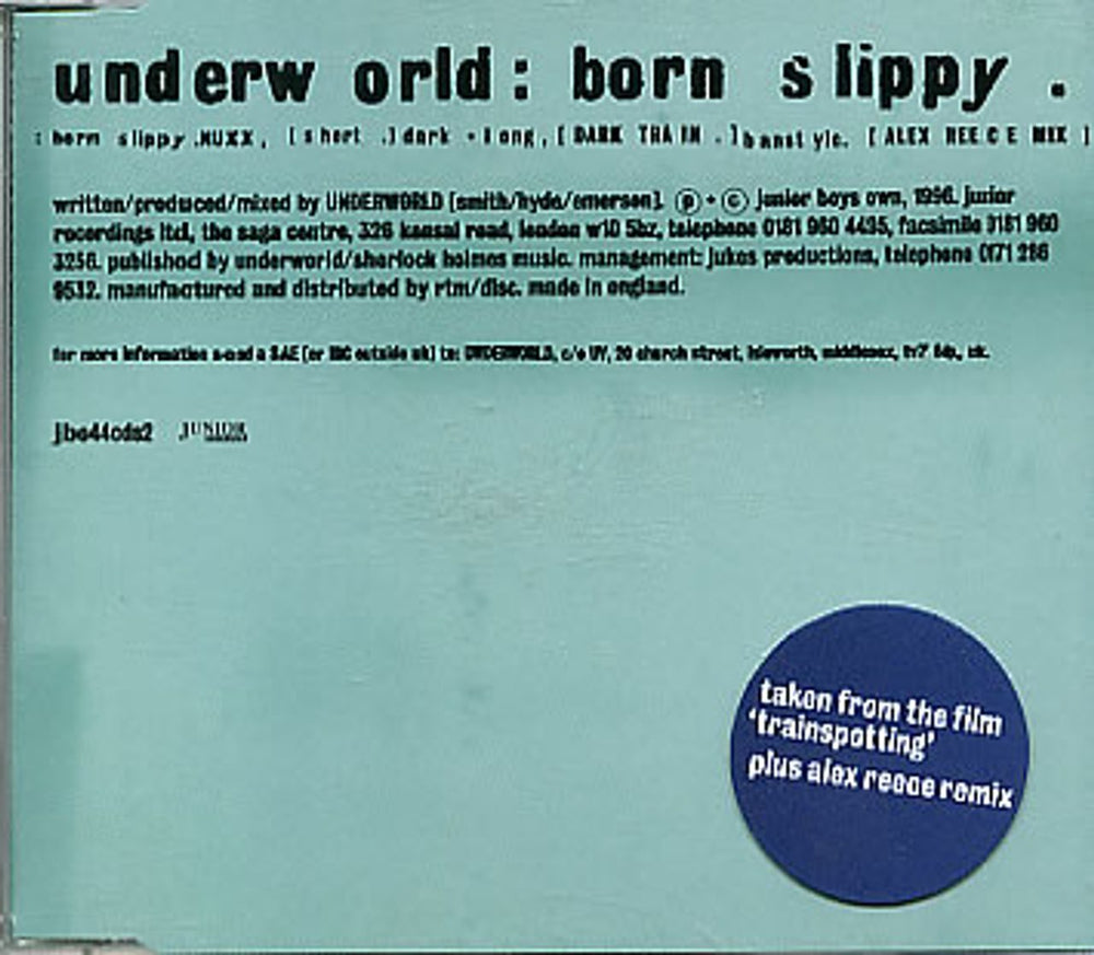 Underworld Born Slippy UK 2-CD single set — RareVinyl.com