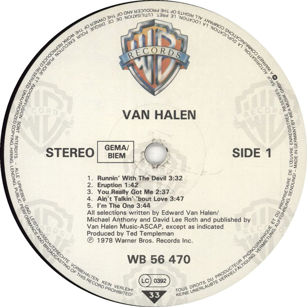 Van Halen Van Halen + Shrinkwrap German vinyl LP album (LP record)