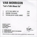 Van Morrison Let's Talk About Us UK Promo CD-R acetate CD ACETATE