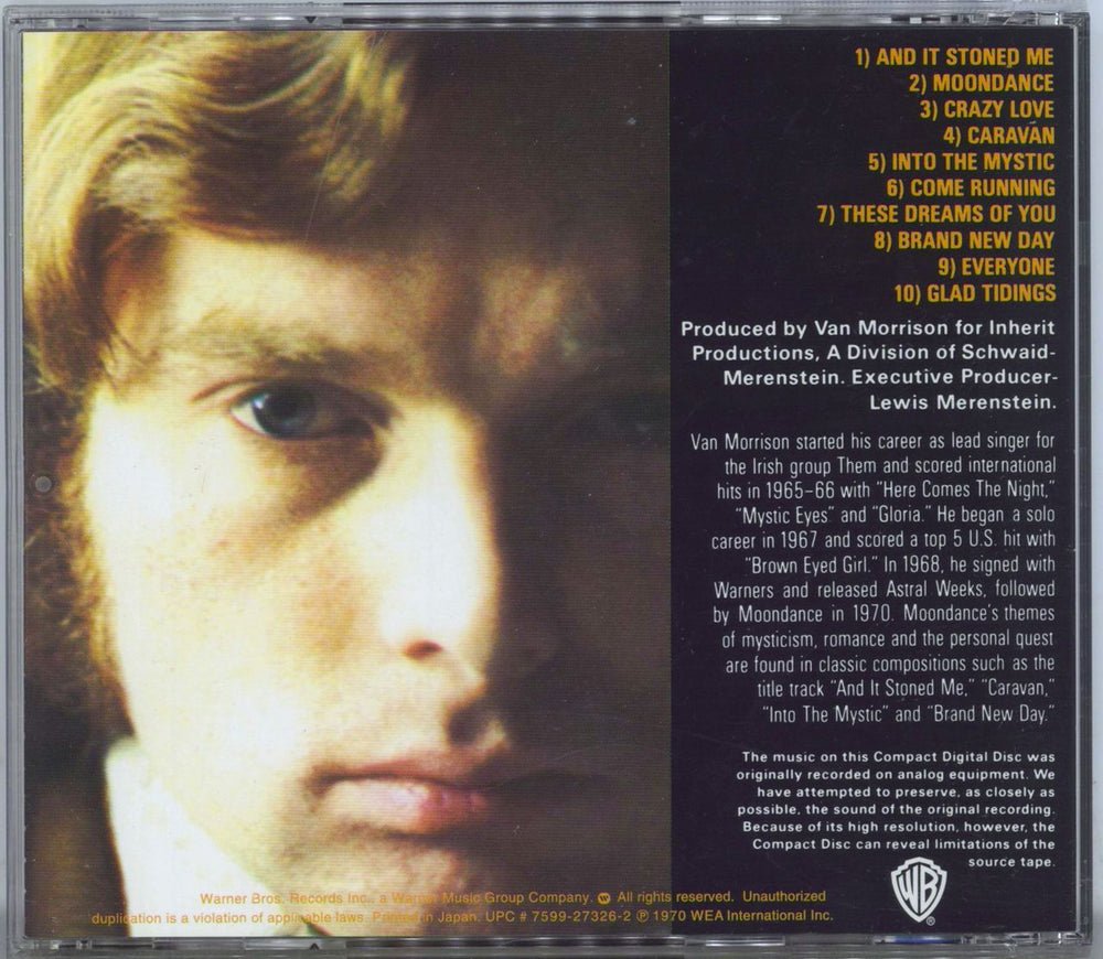 Van Morrison Moondance Japanese CD album (CDLP)