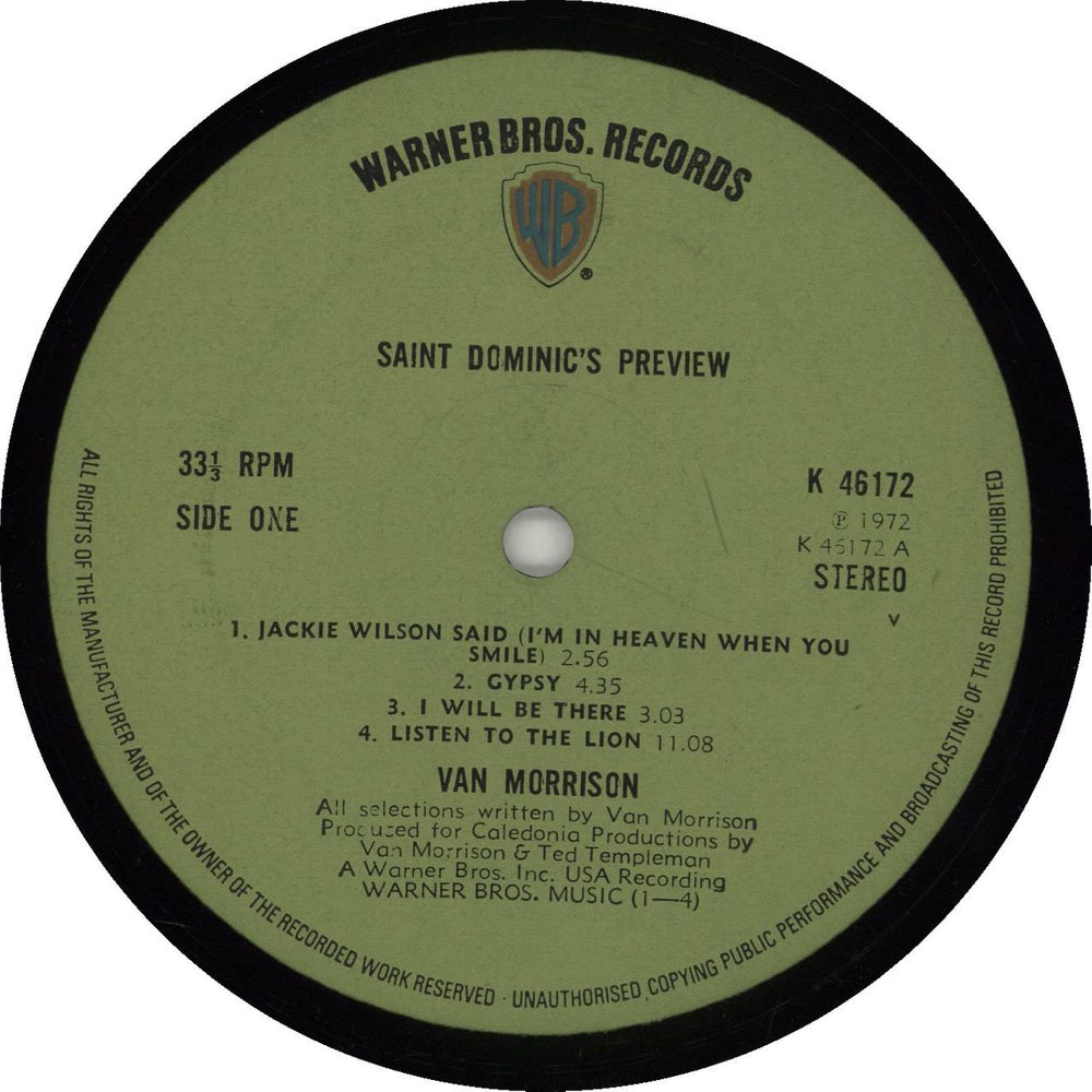 Van Morrison Saint Dominic's Preview - 1st + insert - EX UK vinyl LP album (LP record) VMOLPSA586020