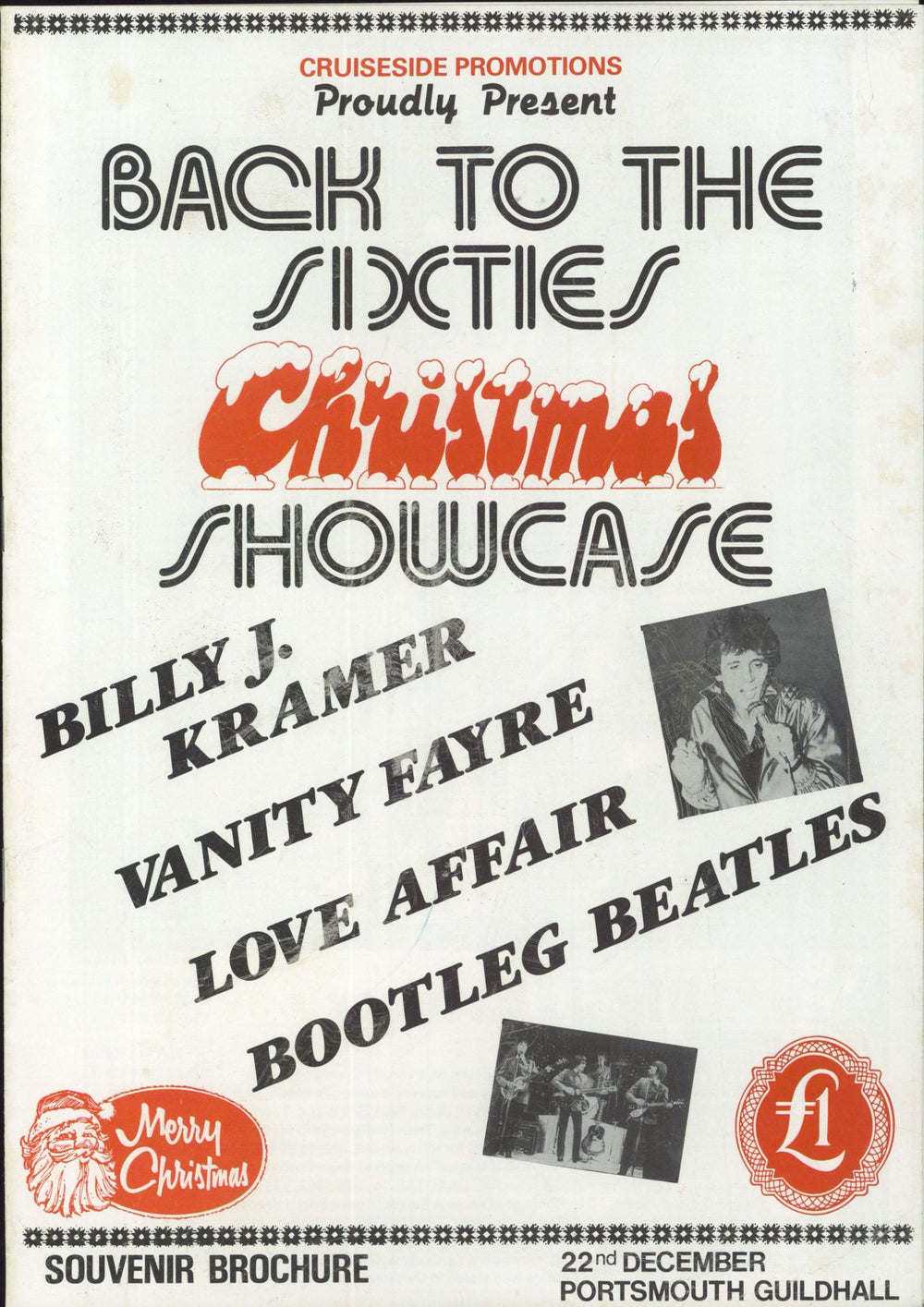 Various-60s & 70s Back To The Sixties Christmas Showcase UK tour programme PROGRAMME & TICKET