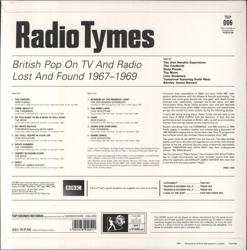 Various Artists Radio Tymes UK vinyl LP album (LP record)