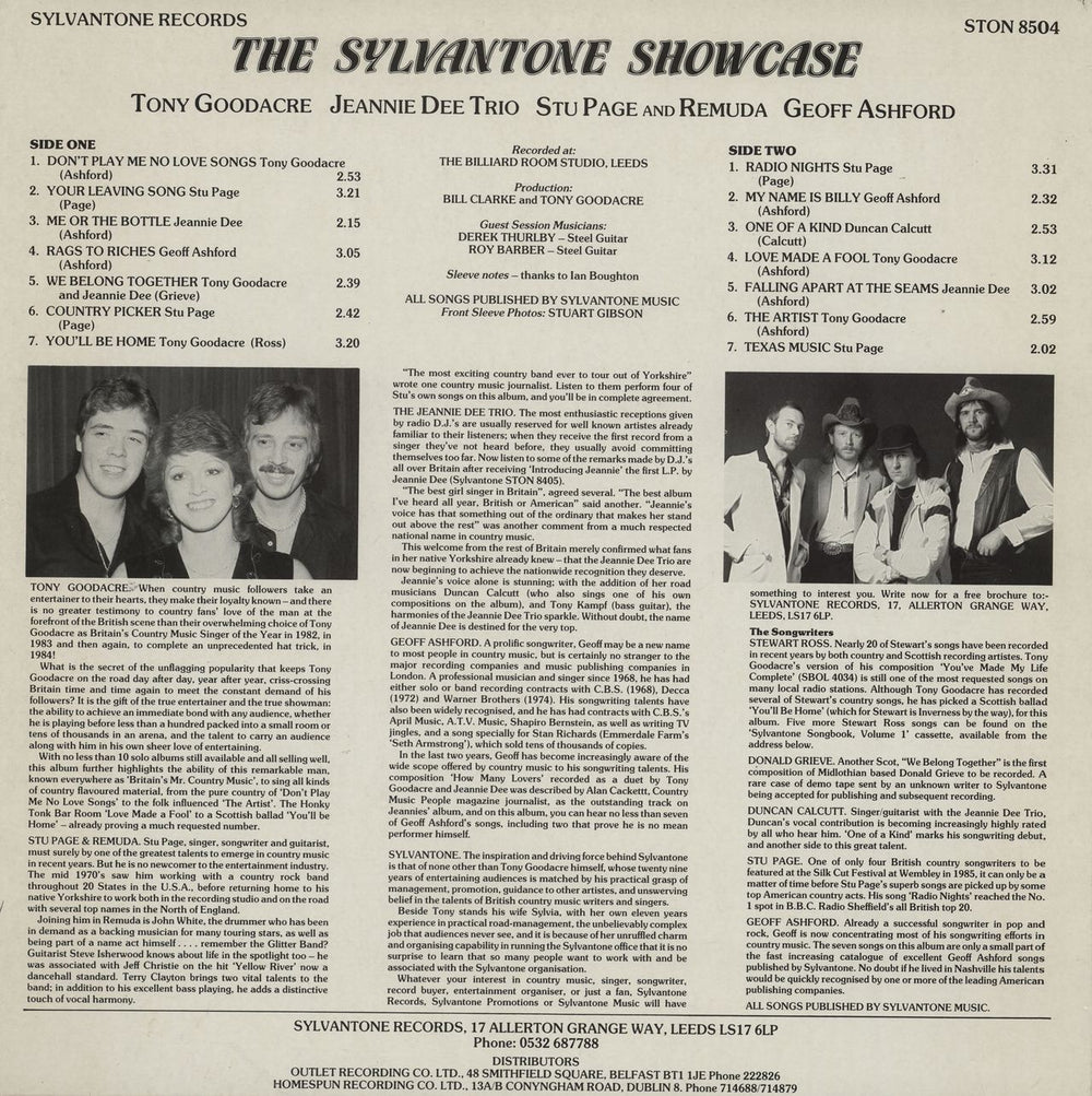 Various-Country The Sylvantone Showcase UK vinyl LP album (LP record)