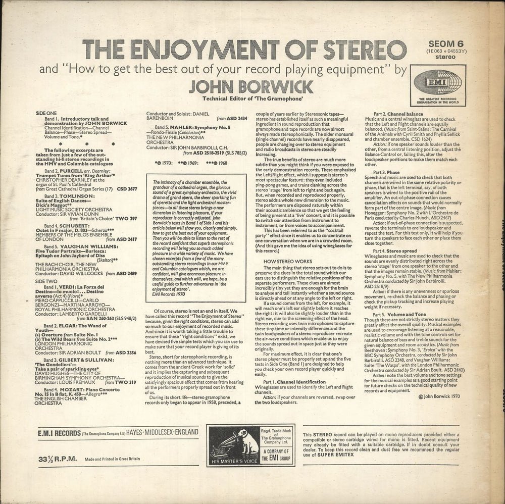 Various-Educational, Informational & Historical The Enjoyment Of Stereo & How To Get The Best Out Of Your Record Playing Equipment UK vinyl LP album (LP record)