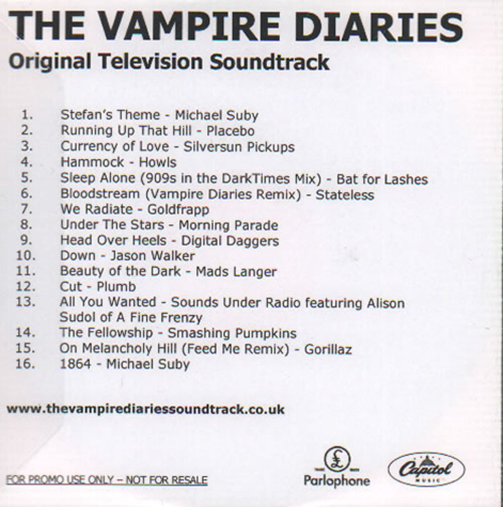 Various-Film, Radio, Theatre & TV The Vampire Diaries UK Promo CD-R acetate FVACRTH635219