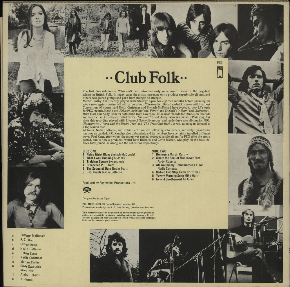 Various-Folk Club Folk Volume 1 + 2 UK vinyl LP album (LP record)