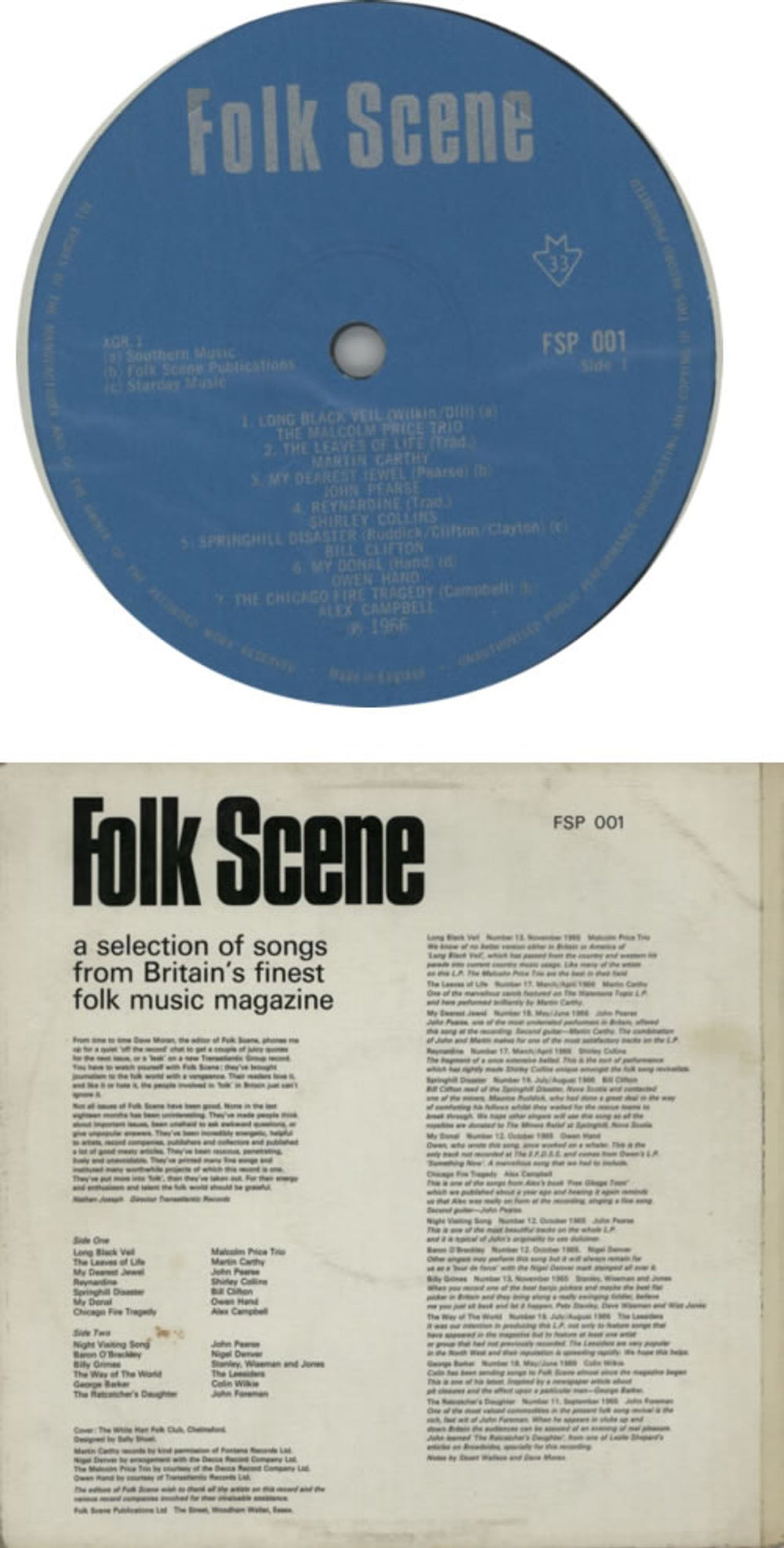 Various-Folk Folk Scene UK vinyl LP album (LP record) V-FLPFO596760