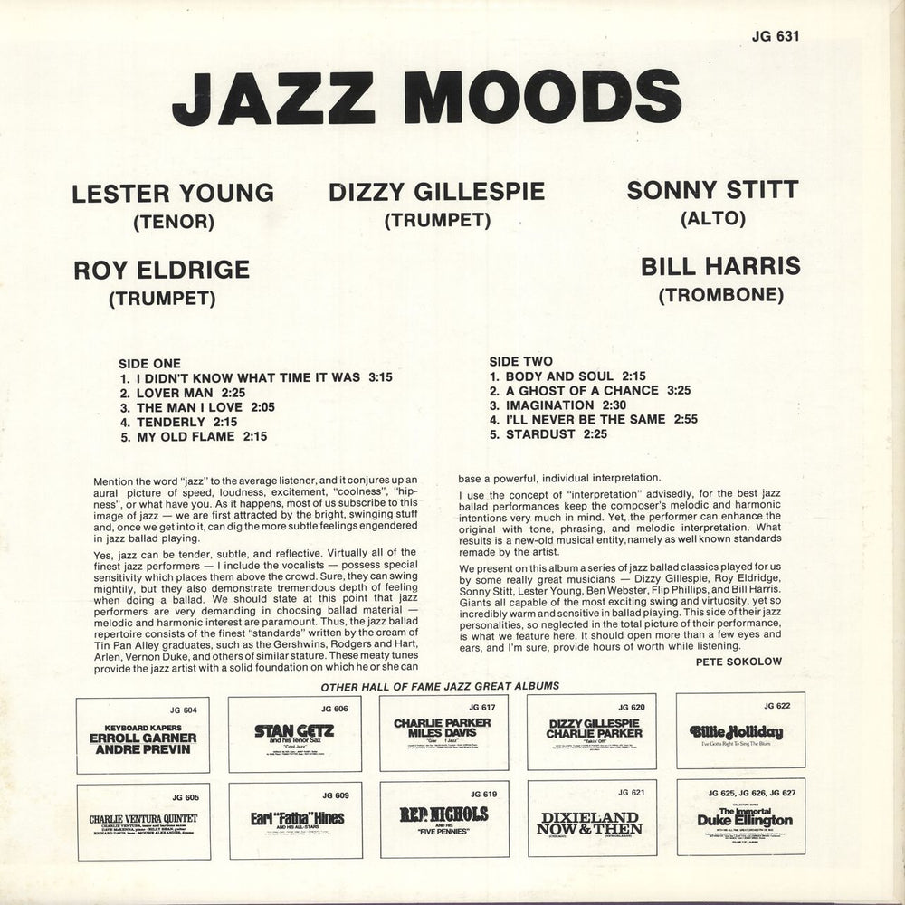 Various-Jazz Jazz Moods US vinyl LP album (LP record) V-JLPJA748107