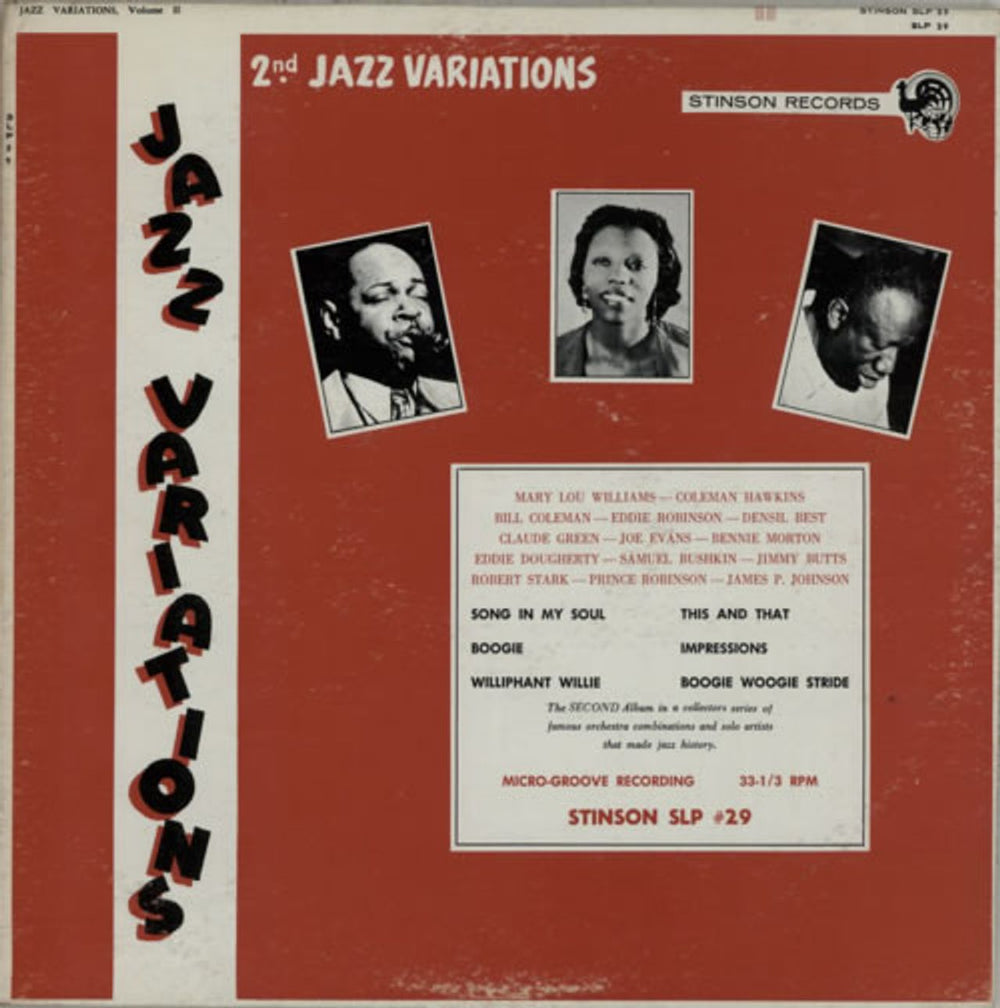 Various-Jazz Jazz Variations Volume 2 - Red Vinyl US vinyl LP album (LP record) SLP29