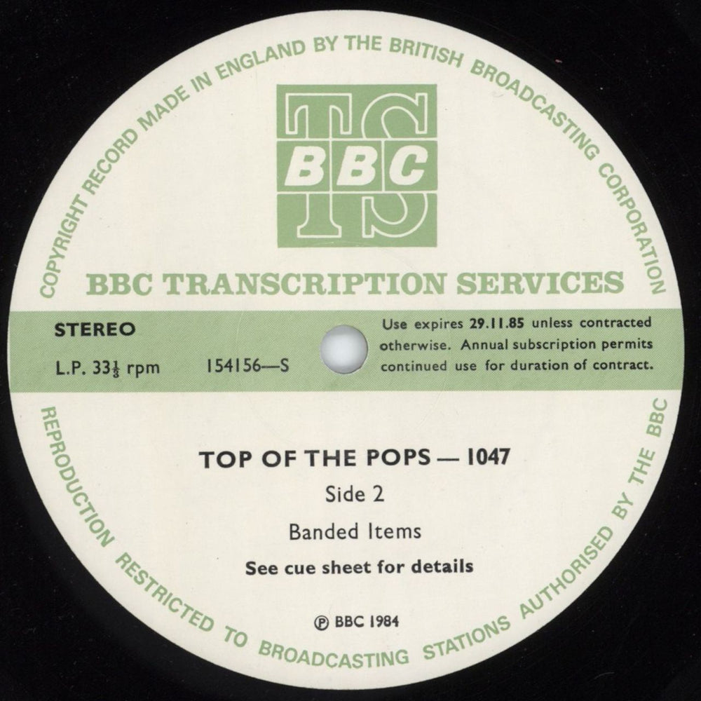 Various-Pop Top Of The Pops 1047 UK Promo vinyl LP album (LP record)