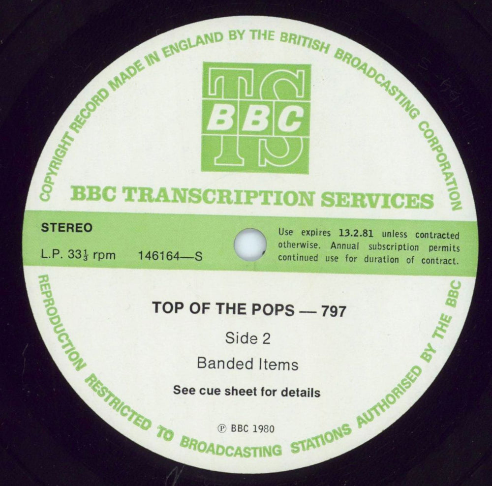 Various-Pop Top Of The Pops 797 UK Promo vinyl LP album (LP record)