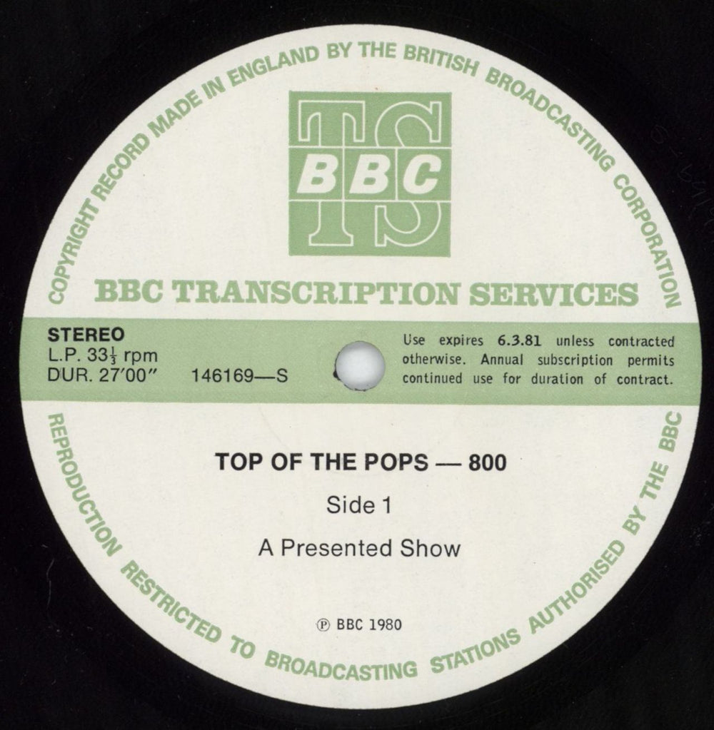 Various-Pop Top Of The Pops 800 UK Promo vinyl LP album (LP record) 146169/70-S